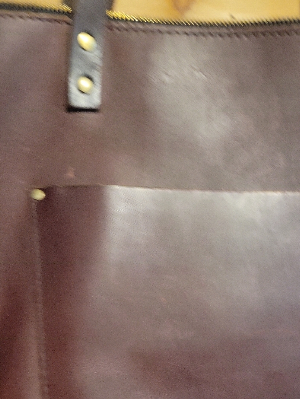 Portland Leather Dark Brown Tote with Front Pocket - Picture 4 of 11